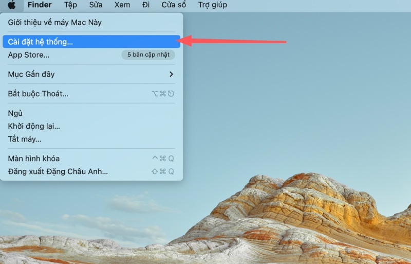 Đổi tên người dùng quản trị viên trên MacBook M2